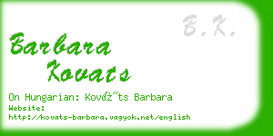 barbara kovats business card